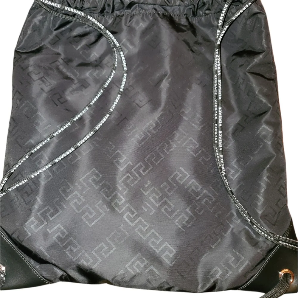 Versace Drawstring Unisex Rucksack Nylon Drawstring Bag - Picture 2 of 11